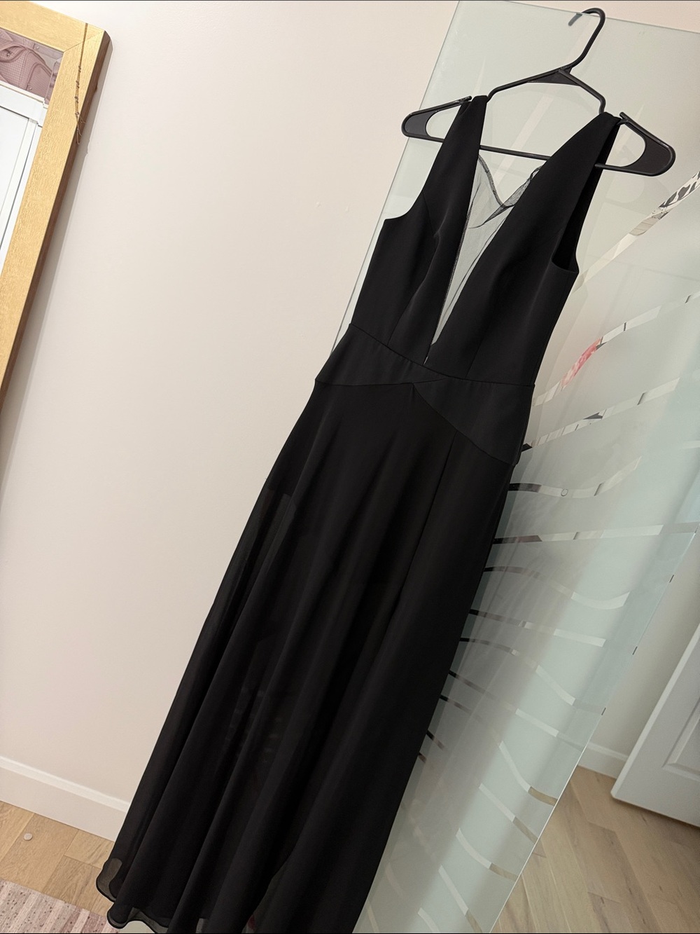 BCBGMaxAzria Black Plunging V-Neck Maxi Dress